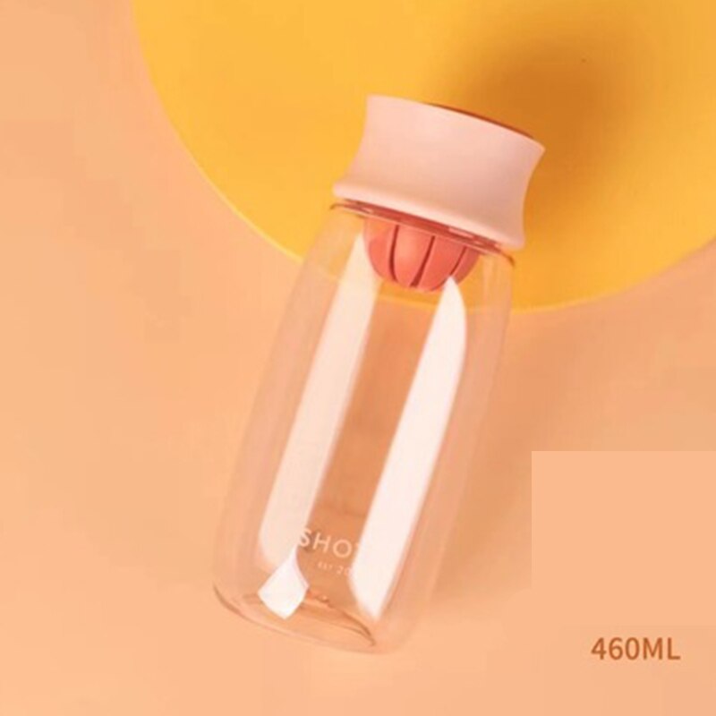 460ml BPA-Free Transparent Plastic Water Bottle - Portable Juice & Tea Bottle with Carrying Rope