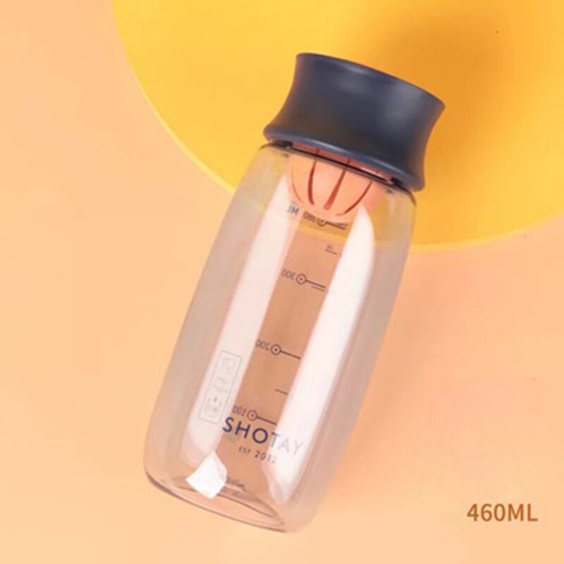 460ml BPA-Free Transparent Plastic Water Bottle - Portable Juice & Tea Bottle with Carrying Rope